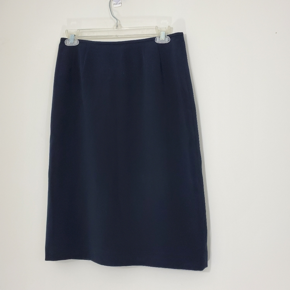 Kasper Navy Straight Pencil Skirt